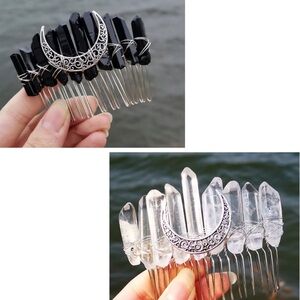 79R. Moon Crystal Hair Comb
